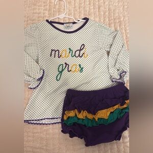 Busy Bee Smocks Mardi Gras Bloomer Set